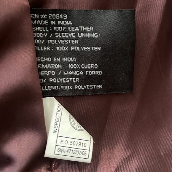 Amazing y2k vintage dark plum leather jacket with pockets and brass snaps - Picture 4 of 7